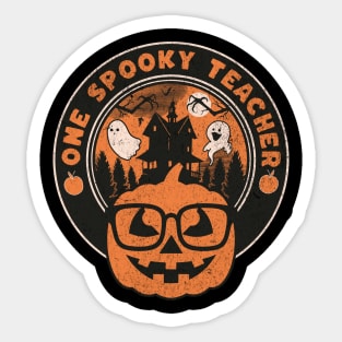 One Spooky Teacher Vintage Halloween Sticker